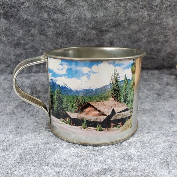 Vintage Ponderosa Ranch Tin Mug With Bonanza Cast & Scenic Views - Picture 2 of 9